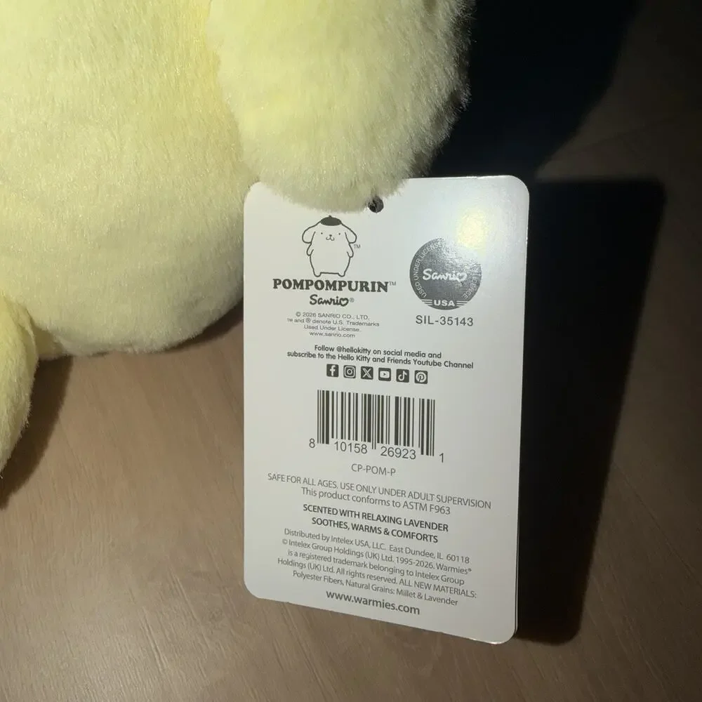 Warmies Pompompurin Sanrio Microwavable Weighted Plush Lavender Scented NWT